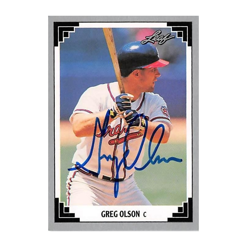 Greg Olson autographed Baseball Card (Atlanta Braves) 1991 Leaf #158