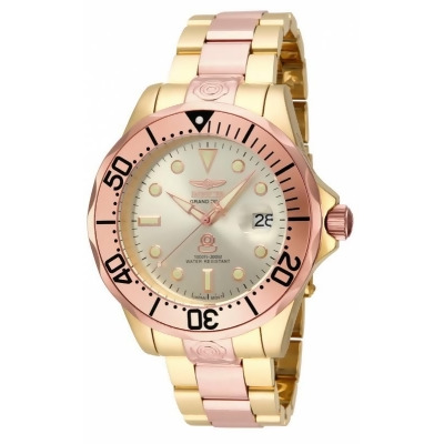 Invicta 16039 Mens Pro Diver Automatic 3 Hand Gold Dial Watch with Gold & Rose Gold Tone 