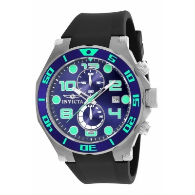 Invicta 17813 Mens Pro Diver Quartz Multifunction Blue Dial Watch with Black Tone 