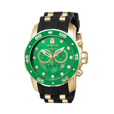 Invicta 6984 Mens Pro Diver Quartz Chronograph Green Dial Watch with Silicone & Stainless Steel 