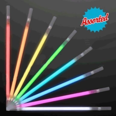 Blinkee 51 Assorted Color Color Glow Drinking Straws - Pack of 25 