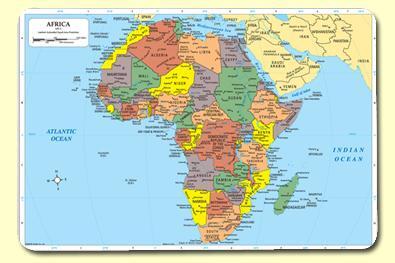 Painless Learning AFC-1 Africa Placemat - Pack of 4 
