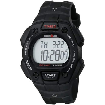 Timex T5K822 Mens Ironman Classic 30 Full Size Watch, Black & Red Accent 