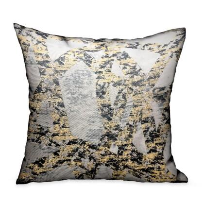Plutus Brands PBRA2338-2222-DP 22 x 22 in. Craven Dust Gold & Gray Abstract Luxury Throw Pillow 