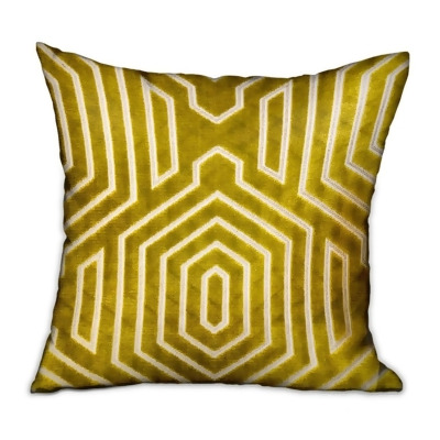 Plutus Brands PBRA2347-1818-DP 18 x 18 in. Goldenrod Velvet Gold Geometric Luxury Throw Pillow 