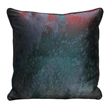 Plutus Brands PBRA2334-1220-DP 12 x 20 in. Bleu Velour Blue, Green & Red Luxury Throw Pillow 