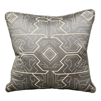 Plutus Brands PBRA2335-1818-DP 18 x 18 in. Daria Moss Silver Geometric Luxury Throw Pillow 