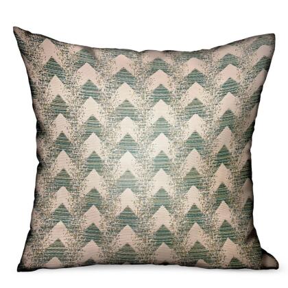 Plutus Brands PBDUO108-1616-DP 16 x 16 in. Forest Jade Sea Green Chevron Luxury Outdoor & Indoor Throw Pillow 