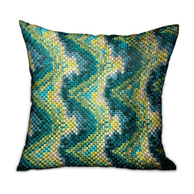 Plutus Brands PBRA2340-1818-DP 18 x 18 in. Montage Haven Green Geometric Luxury Throw Pillow 