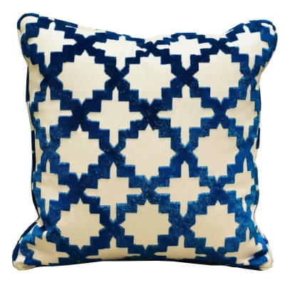 Plutus Brands PBRA2332-1225-DP 12 x 25 in. Velvety French Medallion Blue & Off White Geometric Luxury Throw Pillow 