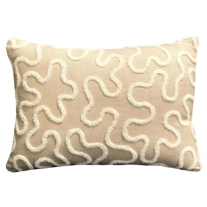 Plutus Brands PBRA2336-2626-DP 26 x 26 in. Chandra Taal Beige Geometric Luxury Throw Pillow 