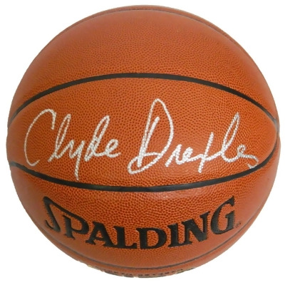 Schwartz Sports Memorabilia DREBSK205 Clyde Drexler Signed Spalding NBA Indoor & Outdoor Basketball 