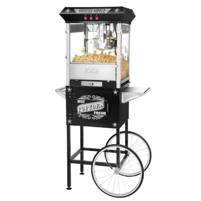 Great Northern Popcorn 83-DT5610 6035 Black Antique Style 8 oz Popcorn Popper Machine with Cart 