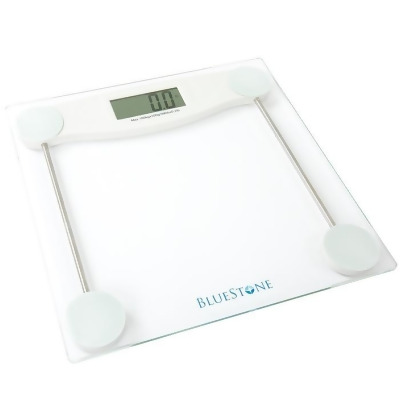 Bluestone 80-5107 Digital Body Weight Bathroom Scale with Cordless Battery Operated LCD Display for Health & Fitness, Clear 