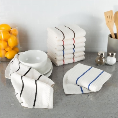 Lavish Home 69-02 28 x 16.5 in. 100 Percent Cotton Terry Kitchen Towel Wash Cloth Set - 8 Piece 
