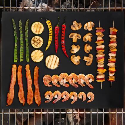 Trademark Global 82-30X40 16 x 13 in. Classic Cuisine Non-Stick Reusable BBQ Grill Mat - Set of 2 