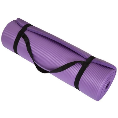 Wakeman 80-5134-PURPLE Non Slip Comfort Foam Durable Extra Thick Yoga Mat for Fitness, Pilates & Workout with Carrying Strap - Purple 