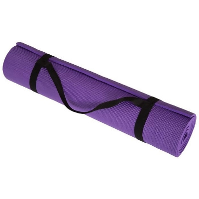 Wakeman 80-5135-PURPLE Double Sided Comfort Foam Durable Non Slip Yoga Mat for Fitness Pilates & Workout with Carrying Strap - Purple 