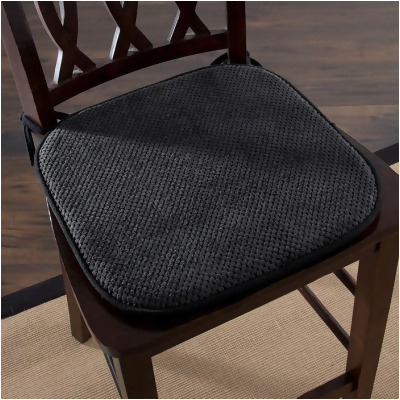 Lavish Home 69-05-CH Memory Foam Chair Cushion for Dining Room, Kitchen, Outdoor Patio & Desk Chairs - Charcoal 