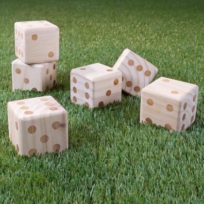 Hey Play 80-ZS-GYY01 3.5 in. Giant Wooden Yard Dice Outdoor Lawn Game