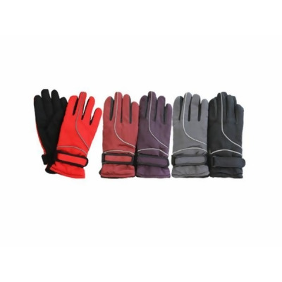 Texpertz 2323178 One Size Fits Most Womens Microfiber Ski Gloves, Assorted Color - Case of 120 