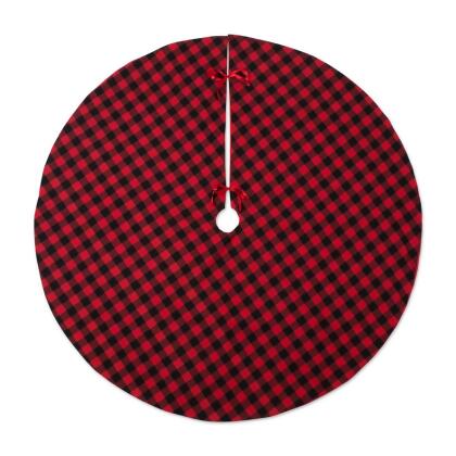 Design Imports CAMZ10924 Red & Black Buffalo Check Holiday Tree Skirt 
