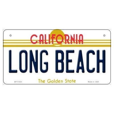 Smart Blonde BP-11423 Long Beach California Novelty Metal Bicycle Plate - 3.5 x 2 in. 