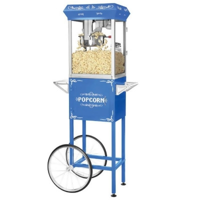 Great Northern Popcorn 83-DT5632 6098 Blue Foundation Popcorn Popper Machine Cart - 8 oz 