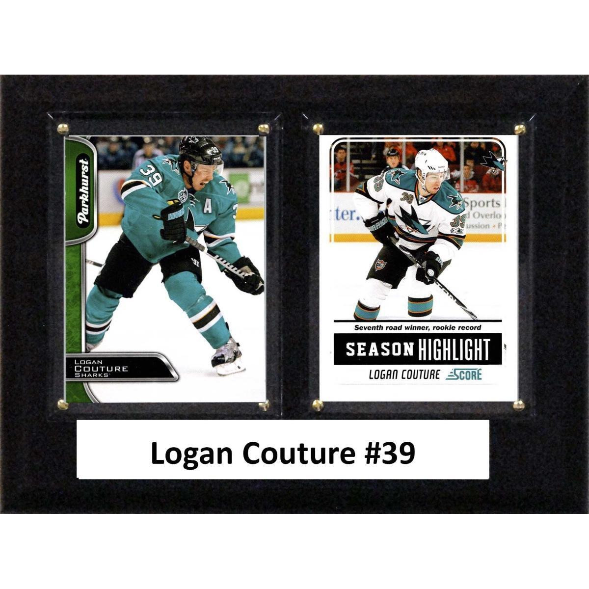 C&I Collectables 68COUTURE NHL 6 x 8 in. Logan Couture San Jose Sharks Two Card Plaque