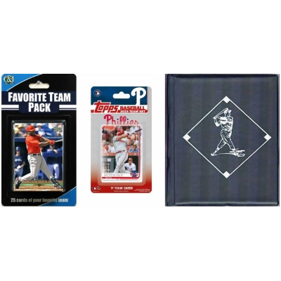 C&I Collectables 2019PHILLSTSC MLB Philadelphia Phillies Licensed 2019 Topps Team Set & Favorite Player Trading Cards Plus Storage Album 