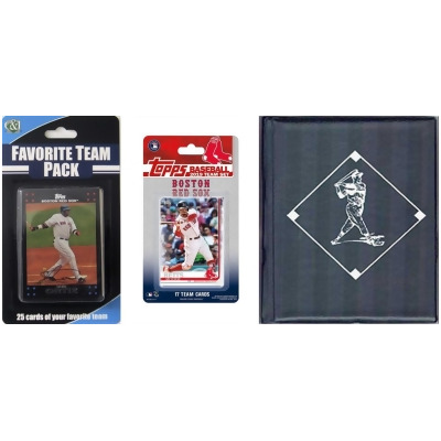 C&I Collectables 2019REDSOXTSC MLB Boston Red Sox Licensed 2019 Topps Team Set & Favorite Player Trading Cards Plus Storage Album 