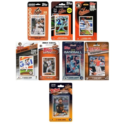 C & I Collectables ORIOLES818TS 2018 MLB Baltimore Orioles 8 Different Licensed Trading Card Team Sets 