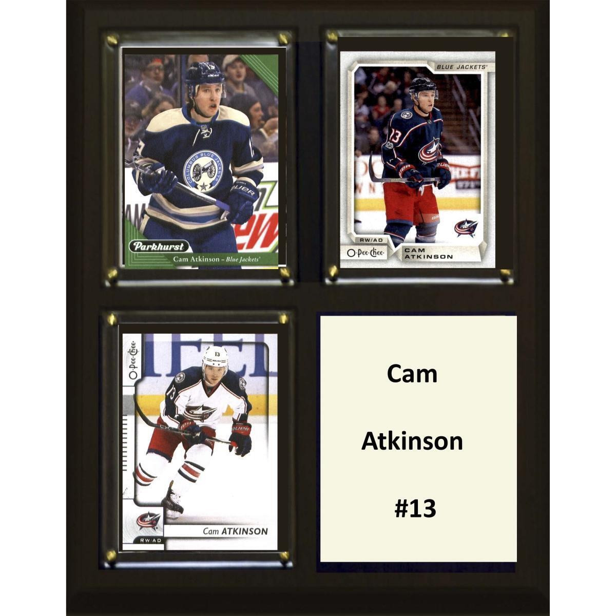 C&I Collectables 810ATKINSON NHL 6 x 8 in. Cam Atkinson Columbus Blue Jackets Two Card Plaque
