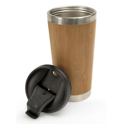 KitchenWorthy 010-BTMUG Bamboo Travel Mug - Tan - Case of 40 