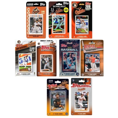C&I Collectables ORIOLES919TS MLB Baltimore Orioles 9 Different Licensed Trading Card Team Sets 