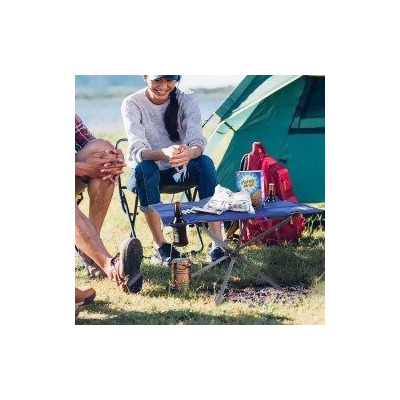 Trademark 75-CMP1079 Outdoor Folding Camp Table with 2 Cupholders & Carrying Bag, Blue 