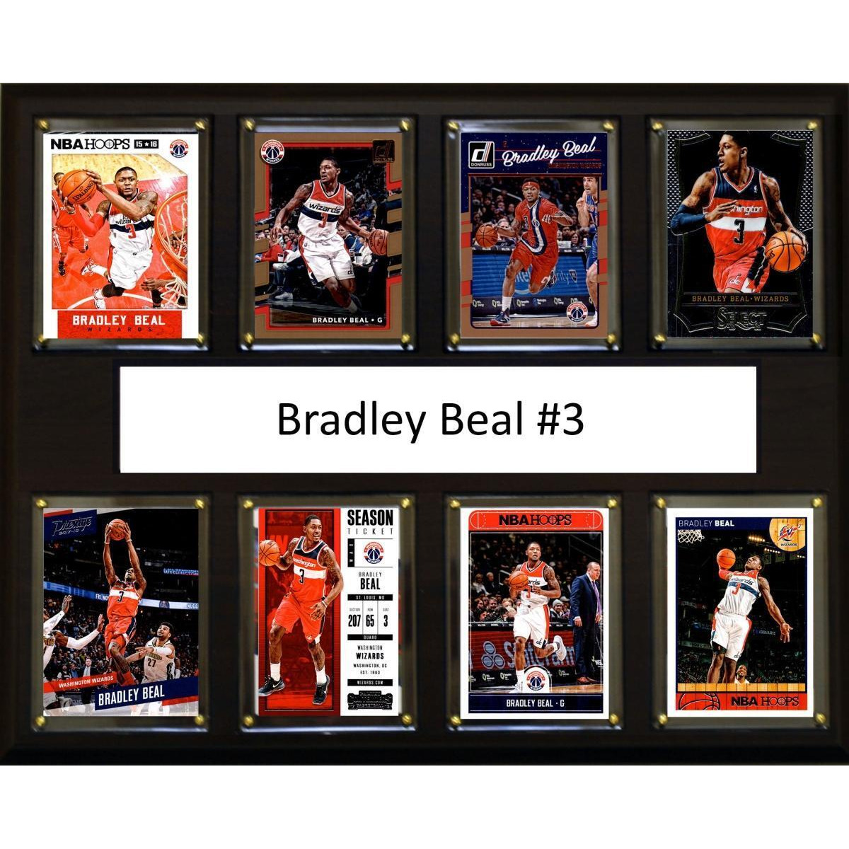 C&I Collectables 1215BEAL8C NBA 12 x 15 in. Bradley Beal Washington Wizards 8-Card Plaque