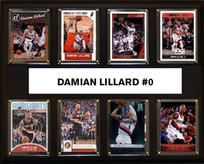 C&I Collectables 1215LILLARD8C NBA 12 x 15 in. Damon Lillard Portland Trail Blazers 8-Card Plaque 