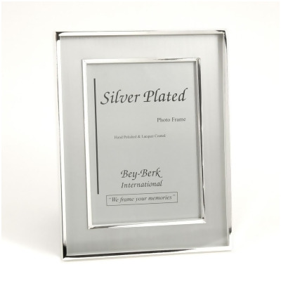 Bey-Berk International SF203-12 Silver Plated 8 x 10 in. Picture Frame with Easel Back 