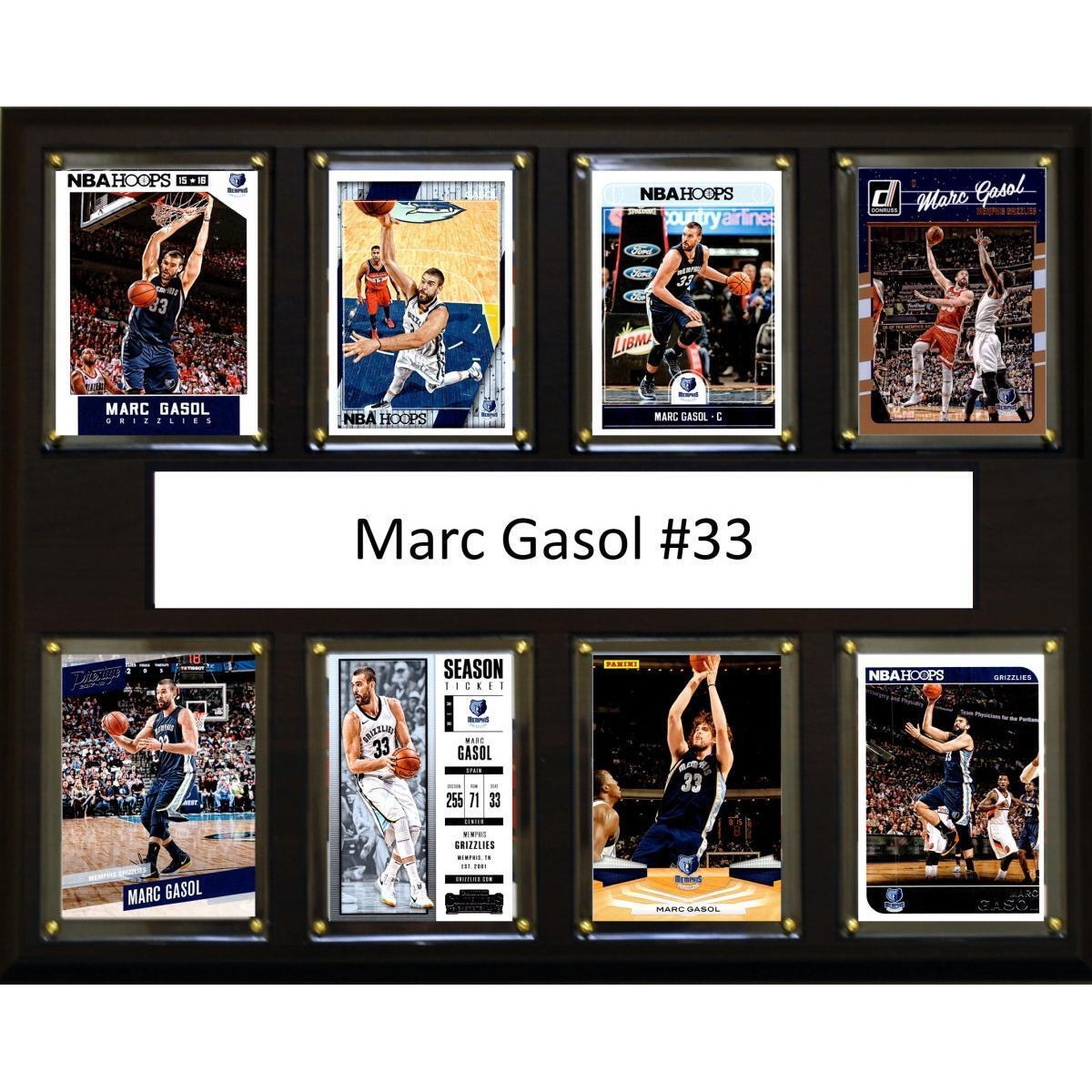 C&I Collectables 1215MGASOL8C NBA 12 x 15 in. Marc Gasol Memphis Grizzles 8-Card Plaque