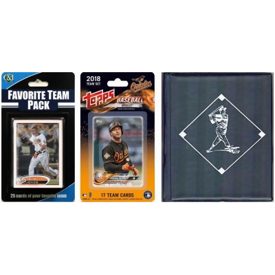 C & I Collectables ORIOLESTSC18 MLB Baltimore Orioles Licensed 2018 Topps Team Set & Favorite Player Trading Cards Plus Storage Album 