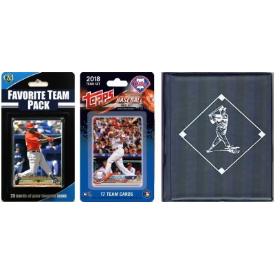 C & I Collectables PHILLSTSC18 MLB Philadelphia Phillies Licensed 2018 Topps Team Set & Favorite Player Trading Cards Plus Storage Album 
