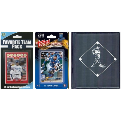 C & I Collectables ROYALSTSC18 MLB Kansas City Royals Licensed 2018 Topps Team Set & Favorite Player Trading Cards Plus Storage Album 