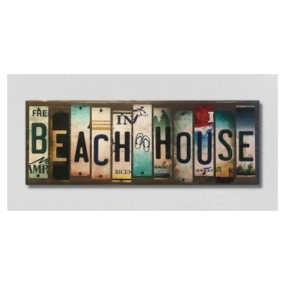 Smart Blonde WS-017 Beach House License Plate Strip Novelty Wood Sign - 1.5 x 6 in. 