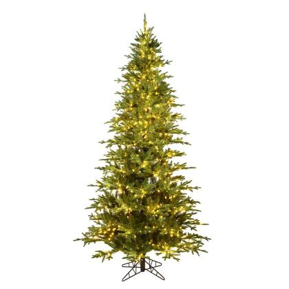 Vickerman K184176LED 7.5 ft. x 48 in. Kamas Fraser Fir Artificial Christmas Tree with 1200 Warm White Low Voltage 3 mm LED Light & 2180 Tip Count 