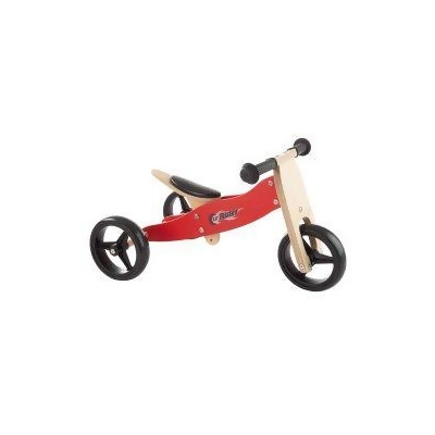Trademark 80-TKBT 2-in-1 Wooden Balance Bike & Push Tricycle Ride-On Toy with Easy Grip Handles, No Pedals & Rubber Wheels 
