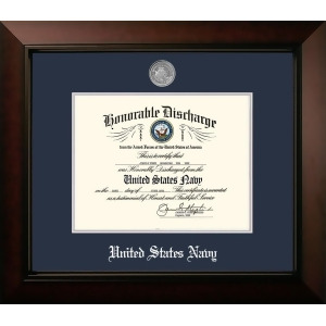 Campus Images Nadlg002 8.5 x 11 in. Patriot Frames Navy Discharge Legacy Black Cherry Frame with Silver Medallion - All