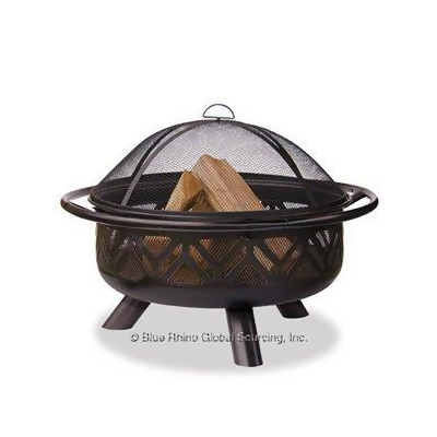 Endless Summer Wad1009Sp Oil Rubbed Bronze Outdoor Firebowl With Geometric Design 