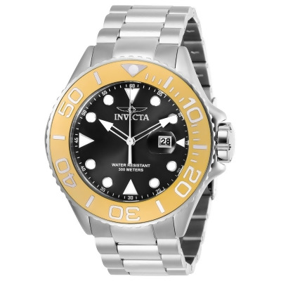 Invicta 28767 Mens Pro Diver Quartz 3 Hand Black Dial Watch with Steel Tone 