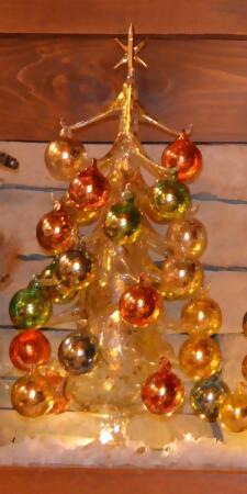 LS Arts XM-2014L Oro Multi Color Luminosa 50 cm Glass Tree with 26 Plus 1 Ornaments 